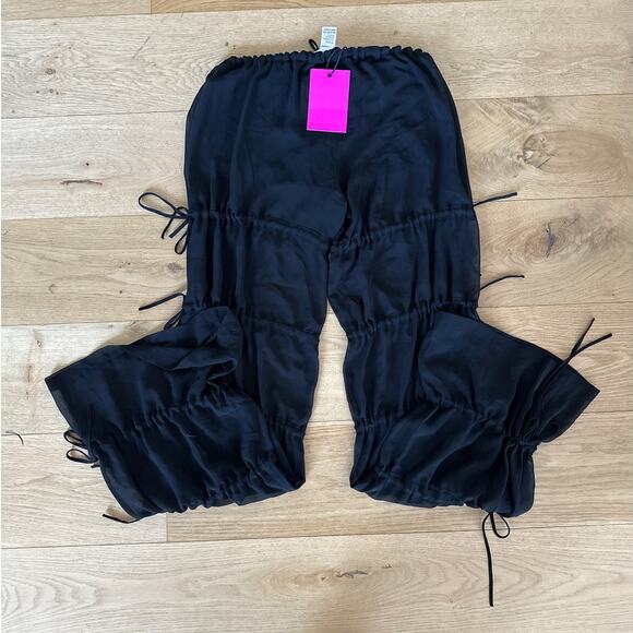 Khela - Back To Black Sheer Side Tie Pants in Black - Picture 6 of 7